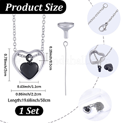 1Pc 304 Stainless Steel Heart Pendant Urn Ashes Necklaces&nbsp;NJEW-CN0001-19EBP