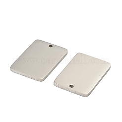 304ステンレスペンダント  長方形チャーム  艶出し  空白タグのスタンプ  ステンレス鋼色  22x15x1.5mm  穴：1.5mm&nbsp;SA-E001-10P
