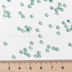 MIYUKIラウンドロカイユビーズ  日本製シードビーズ  （rrhb169)スパークリングフォレストグリーンライニングクリスタルab  8/0  3mm  穴：1mm  約422~455PCS /ボトル  10 G /ボトル&nbsp;SEED-JP0009-RRHB169