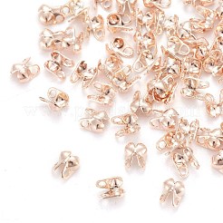 鉄のボールチープ  カロット終了  カドミウムフリー＆鉛フリー  クラムシェルノットカバー  ローズゴールド  4x2mm  穴：1mm  1.5mm内径&nbsp;IFIN-R199-01RG