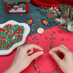 1200Pcs 4 Colors Christmas Themed Opaque Acrylic Beads&nbsp;MACR-SC0001-41