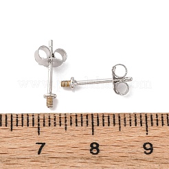 925スターリングシルバー製スタッドピアスパーツ  片穴パーツ用  プラチナメッキ  13.5x2.5mm  ピン：1mmと11x0.9mm&nbsp;STER-L064-10P