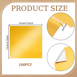 工芸彫刻用のアルミホイル紙シート  ゴールド  正方形  120x120x0.07mm  100個/セット&nbsp;OFST-WH0004-158B