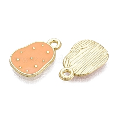 合金エナメルチャーム  ジャガイモのチャーム  ゴールドカラー  15x10x1mm  穴：1.5~1.6mm&nbsp;ENAM-Q003-07G
