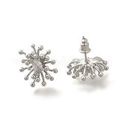 Brass Micro Pave Clear Cubic Zirconia Stud Earrings&nbsp;EJEW-A121-06P