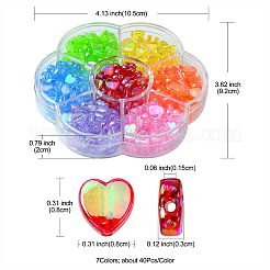 280Pcs 7 Colors Eco-Friendly Transparent Acrylic Beads&nbsp;TACR-CJ0001-58