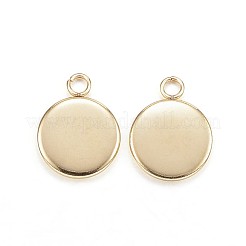 Ion Plating(IP) 304 Stainless Steel Pendant Cabochon Settings&nbsp;STAS-G127-13-8mm-G
