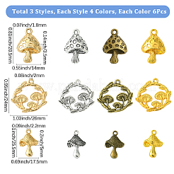 72Pcs 12 Styles Tibetan Style Alloy Pendants&nbsp;FIND-SC0016-93