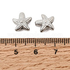 304ステンレススチールビーズ  ヒトデチャーム  ステンレス鋼色  10x10x4mm  穴：1.4mm&nbsp;STAS-K312-10A-G