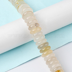 天然ホワイトアゲート瑪瑙ビーズ連売り  ディスク  12x3.5~4mm  穴：1.4mm  約51個/連  7.48~8.19インチ（19~20.8cm）&nbsp;G-F743-06I