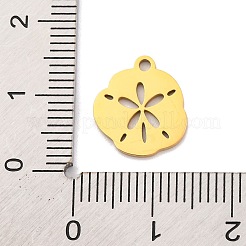 ステンレススチールチャーム201個  レーザー切断  花のチャーム  ゴールドカラー  13x12x1mm  穴：1.5mm&nbsp;STAS-U016-10G