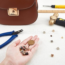 18セット3色の亜鉛合金バッグ装飾ブラッド  鉄ネジ付き  スコアー  ミックスカラー  9.5x9.5x6mm  6セット / カラー&nbsp;PALLOY-CA0001-86