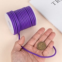 中空パイプpvcチューブラー合成ゴムコード  白いプラスチックのスプールに巻き  モーブ  4mm  穴：2mm  約16.4ヤード（15m）/ロール&nbsp;RCOR-R007-4mm-18