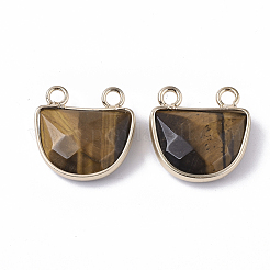 Natural Tiger Eye Semi Circle Pendants&nbsp;G-S359-011C
