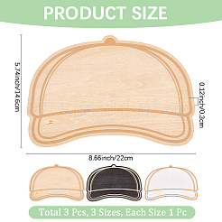 3Pcs 3 Colors MDF Hat Templates&nbsp;DIY-CN0003-35