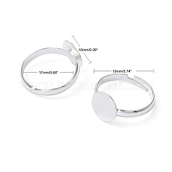 真鍮パッドリングベースパーツ  調整可能  カドミウムフリー＆鉛フリー  銀  内径：17mm  トレイのサイズ：10mm&nbsp;EC022-S