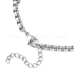 2Pcs 2 Styles Tarnish Resistant 304 Stainless Steel Box Chains Bracelets for Couples&nbsp;BJEW-JB12634