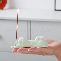 磁器香炉  猫のお香立て  ホームオフィス茶屋禅仏教用品  アクアマリン  103x28mm&nbsp;PW-WG3017C-01