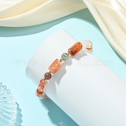 Natural Ferruginous Quartz & Super Seven Quartz Beaded Bracelets&nbsp;BJEW-JB13925