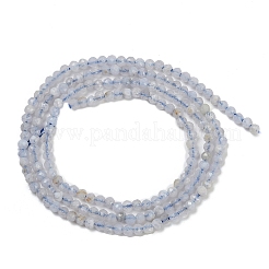 天然石ブルーレースアゲートビーズ連売り  多面カット  ラウンド  2mm  穴：0.5mm  約156個/連  14.96