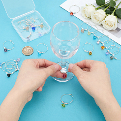 24Pcs Brass & Glass Wine Glass Charms&nbsp;AJEW-PH01716