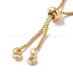 Real 18K Gold Plated Half Finished Brass Rhinestone Box Chains Bracelet&nbsp;MAK-M026-01G