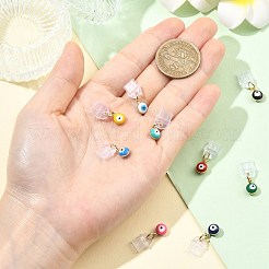 9 個のプラスチックモバイル防塵プラグ  ナザールボンジュウ  真鍮エナメルペンダントと  ミックスカラー  22mm&nbsp;HJEW-FS00099