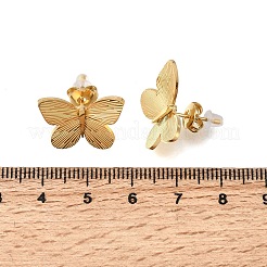 304ステンレススチールスタッドピアス  蝶  ゴールドカラー  15x19mm&nbsp;EJEW-D362-03G