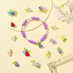 120Pcs Acrylic Beads with Plastic Imitation Pearl Beads Pendants&nbsp;FIND-SC0019-78