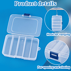 プラスチックビーズ収納ケース  ボックス  透明  14x9x3.5cm  4個/セット&nbsp;CON-PH0001-35