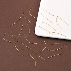 真鍮のボールヘッドピン  カドミウムフリー＆鉛フリー  ゴールドカラー  30x0.5mm  24ゲージ  ヘッド：2mm&nbsp;X1-KK-R020-07G