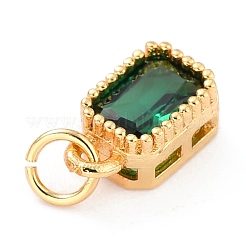 Real 18K Gold Plated Brass Inlaid Cubic Zirconia Charms&nbsp;ZIRC-L100-075G-02