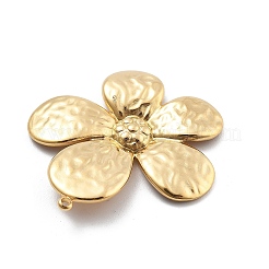304ステンレスペンダント  花のチャーム  PVD真空メッキ  18KGP本金メッキ  32.5x31.5x3mm  穴：1.4mm&nbsp;STAS-R155-045G-03