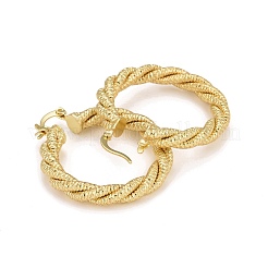 Rack Plating Brass Twist Rope Hoop Earrings for Women&nbsp;EJEW-C014-02G