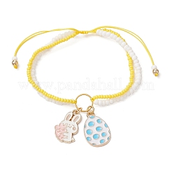 Easter Glass Seed Beads Braided Bead Bracelets&nbsp;BJEW-MZ00150-07