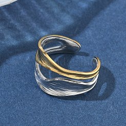 304 Stainless Steel Cuff Open Rings&nbsp;RJEW-F202-01D-GP