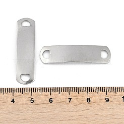 304ステンレススチールコネクタチャーム  カーブ四角形  変色しない  ステンレス鋼色  39x10x1mm  穴：4.8x3.5mm&nbsp;STAS-M090-06P