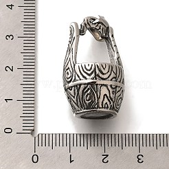 304ステンレスペンダント  樽の魅力  アンティークシルバー  30x18mm  穴：9x4.5mm&nbsp;STAS-G350-46AS