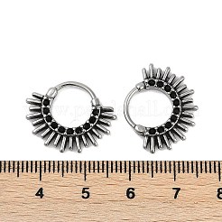 サン 316 サージカルステンレス フープ イヤリング  フープノーズリング  アンティークシルバー  17x2.5mm&nbsp;EJEW-G416-37AS