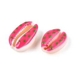 天然カウリーシェルビーズ  エナメル  ドリルなし/穴なし  パールピンク  17~22x11~15x7~8mm&nbsp;SSHEL-N034-35-06