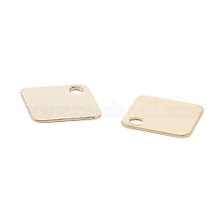 真鍮製チャーム  長持ちメッキ  菱形  24KGP本金メッキ  8.5x8.5x0.2mm  穴：1mm&nbsp;KK-K253-03G
