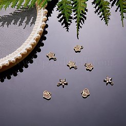 真鍮マイクロパヴェクリアキュービックジルコニアチャーム  混合図形  18KGP本金メッキ  8個/箱&nbsp;KK-SZ0001-18G