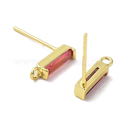 Brass Micro Pave Cubic Zirconia Earring Findings&nbsp;KK-A205-10G-02