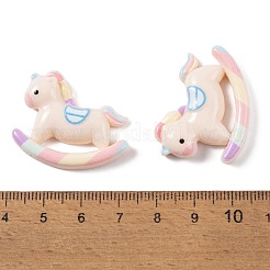 赤ちゃんテーマの不透明樹脂デコデンカボション  馬  25.5x31.5x7mm&nbsp;CRES-O007-02B