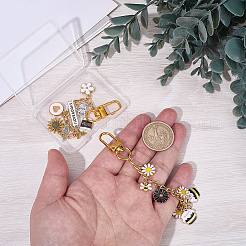 2Pcs 2 Styles Alloy Enamel Pendant Decorations&nbsp;HJEW-BM0001-46A