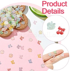 13 スタイル樹脂カボション  ネイルアートの装飾の付属品  桃色/チェリー色  ミックスカラー  8~9x7~8.5x2mm  200個/セット&nbsp;CRES-CJ0001-73