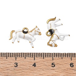 304ステンレススチールエナメルペンダント  イオンプレーティング（ip）  ゴールドカラー  馬  13x18x3.5mm  穴：1.5mm&nbsp;SA-CBA94C4-36G-05