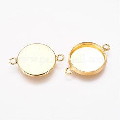 Brass Cabochon Connector Settings&nbsp;KK-B537-G