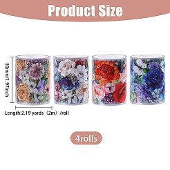 4Pcs 4 Colors PET Decorative Stickers&nbsp;DIY-PH0032-39