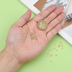 真鍮製スペーサービーズ  ディスク  18KGP本金メッキ  4x1mm  穴：1.2mm&nbsp;X-KK-T035-100